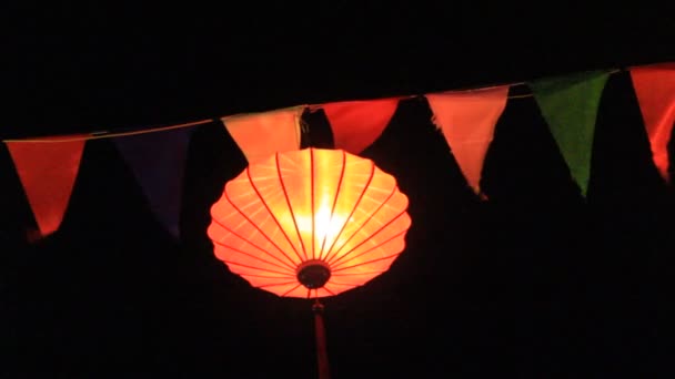 Mengambang lentera dalam festival tradisional, vietnam — Stok Video