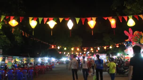 Zwevende lantaarn in traditionele festival, vietnam — Stockvideo