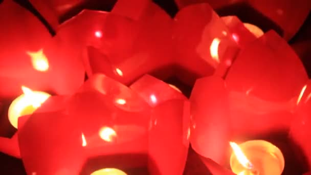 Las velas en el festival tradicional, vietnam — Vídeos de Stock