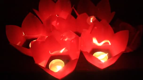 The candles in traditional festival, vietnam — Stock Video