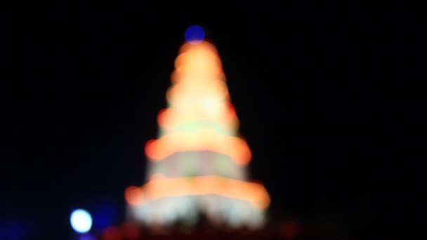 De tempel toren met verlichting — Stockvideo