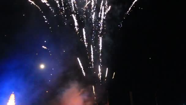 Fireworks in a traditional festival, vietnam — Stock Video