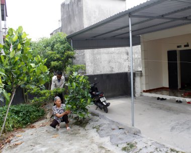 Hai Duong, Vietnam, Ağustos, 4: kadın ve adam sebze Bakımı 