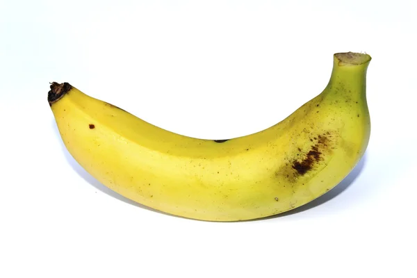 Banana madura isolada sobre fundo branco — Fotografia de Stock