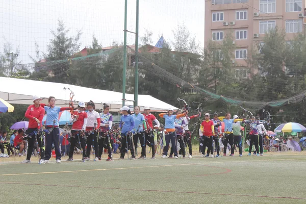 Hai Duong, Wietnam, lipca, 20: Sportowe konkursy dla łuczników. A — Zdjęcie stockowe