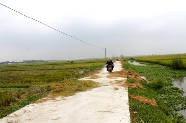 Asyalı kadın yolda binmek