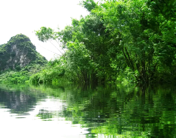 Ландшафт з гирлом і річкою, Тран Ан, Нін Бінх, В "єтнам — стокове фото