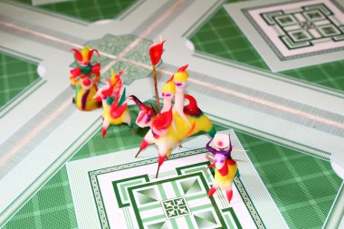 tohe, Vietnam renkli pirinç powde tarafından yapılan geleneksel oyuncaklar