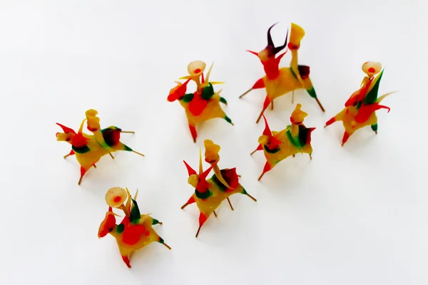Тохе, традиционные игрушки во Вьетнаме, сделанные из цветного рисового порошка — стоковое фото