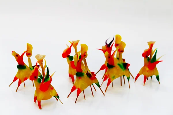 Тохе, традиционные игрушки во Вьетнаме, сделанные из цветного рисового порошка — стоковое фото