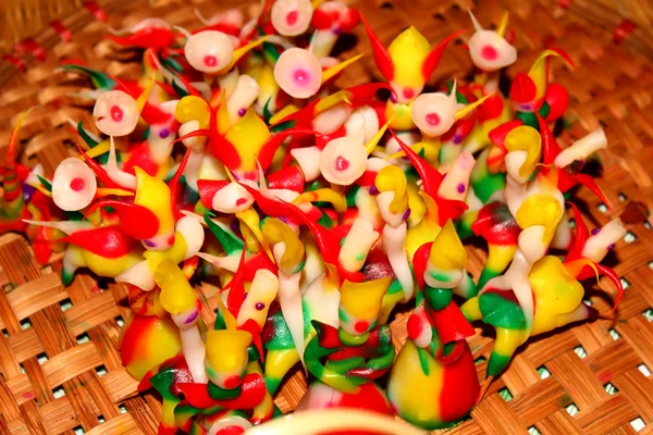 Tohe, the traditional toys in Vietnam made by colored rice powde — Stock Photo, Image