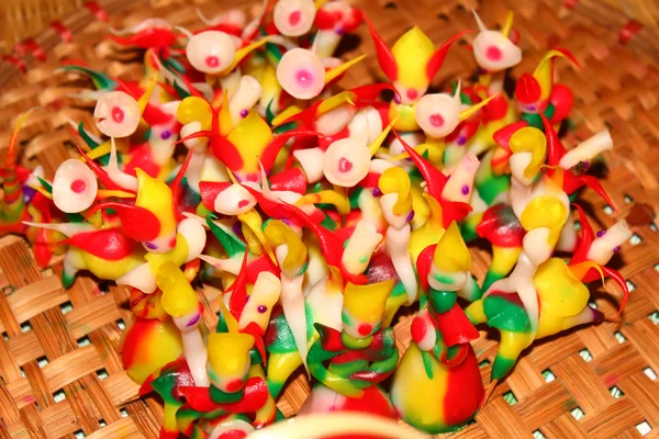 Tohe, the traditional toys in Vietnam made by colored rice powde — Stock Photo, Image