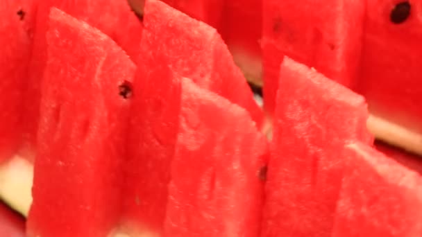 Cut watermelon into pieces — Αρχείο Βίντεο
