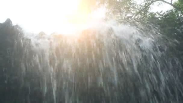 Čistý sladkovodní vodopád v lese — Stock video