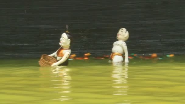 Marionetas de agua en Vietnam — Vídeo de stock