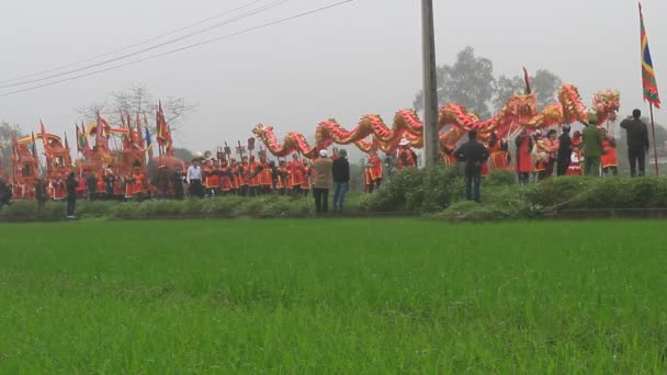 Haiduong, Vietnam, 13 Mart 2015, grup geleneksel festivaller katılıyor insan — Stok video