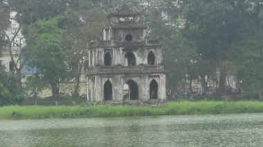 Hoan Kiem Gölü kaplumbağa Kulesi, Hanoi, Vietnam sembolü