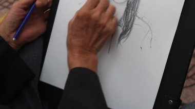 Hanoi, Vietnam, 27 Mart 2015, ressam portre Park