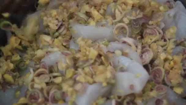 Приготування їжі з кальмарів — стокове відео
