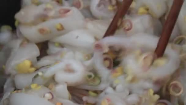 Cocina a partir de calamares — Vídeos de Stock