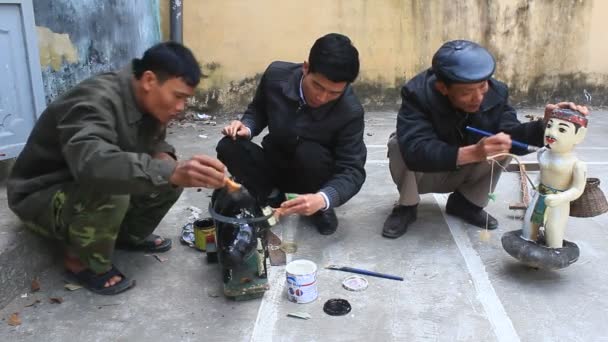 HAI DUONG, VIETNAM, artisans et marionnettes à eau au Vietnam — Video