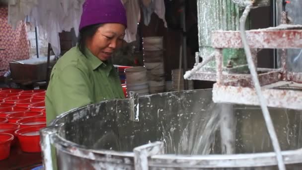 Haiduong, Vietnam, February, 10, 2015: people processing Kudzu flour — Stock Video