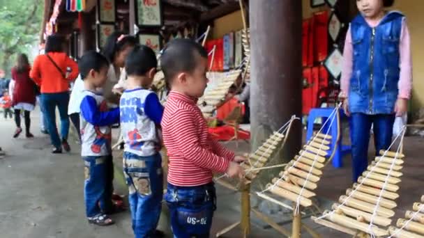 Haiduong, Vietnam, 31 mars 2015 : groupe de personnes assistant à des festivals traditionnels — Video