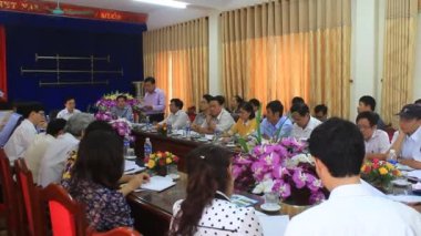 Hai Duong, Vietnam, 29 Ekim: adam 29 Ekim 2014 yılında Hai Duong, Vietnam üzerinde bir konferansta dedi