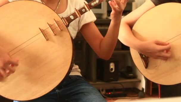 Haiduong, Vietnã, 6 de junho de 2015: crianças asiáticas tocando instrumentos tradicionais — Vídeo de Stock