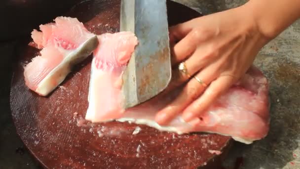 Обробка риби — стокове відео