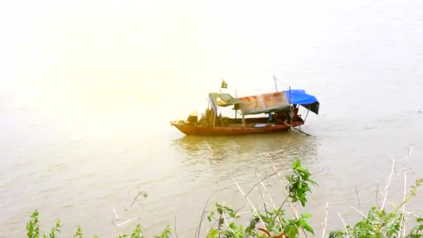 HAI DUONG, VIETNAM, MAIO 22: Esposos vietnamitas pescadores pescam em Maio 22, 2013 em Kinh Thay River, Chi Linh, Hai Duong, Vietnã — Vídeo de Stock