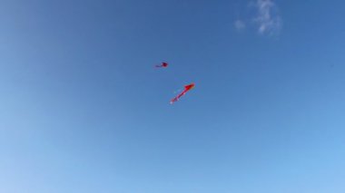 kırmızı mavi gökyüzünde uçan uçurtma