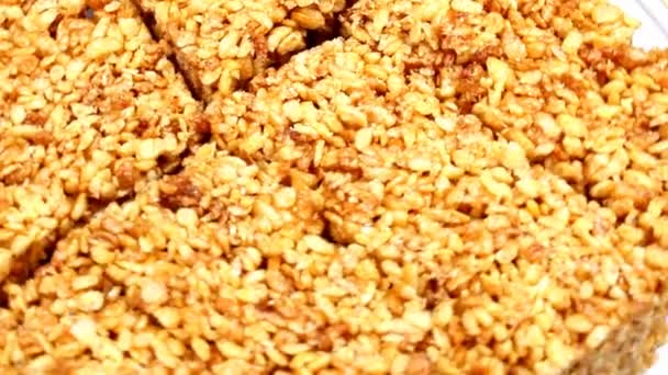 Bolos de arroz e açúcar — Vídeo de Stock