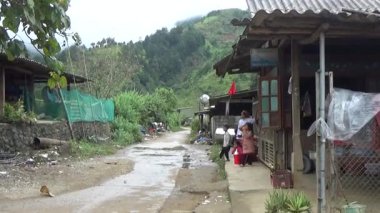 28 Ekim 2025. Mu Cang Chai, Yen Bai, Vietnam. Vietnam dağlarındaki köy.