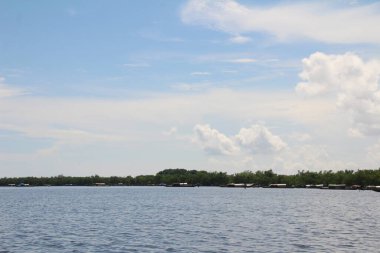 16 Eylül 2025. Pha Tam Giang, Hue, Vietnam. Doğal bir nehirde tekne gezisi. Balıkçılar teknede balık, karides, midye ızgara yapar.