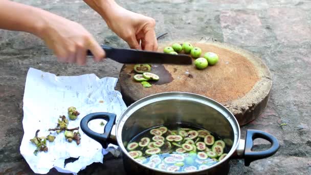 Os legumes de corte — Vídeo de Stock