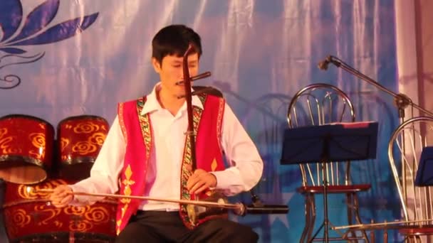 Artista tocando instrumento nacional — Vídeos de Stock