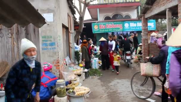 Peole asiatico nel mercato rurale — Video Stock