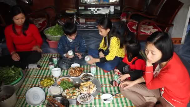 Yeni yılda geleneksel yemek — Stok video