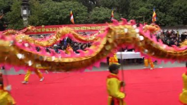 Asya insanların bir grup dans dragon halk festivaller