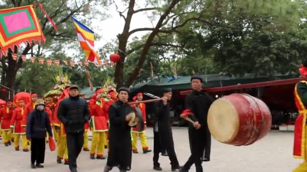 Group of Asian people attend folk festivals — Stock Video