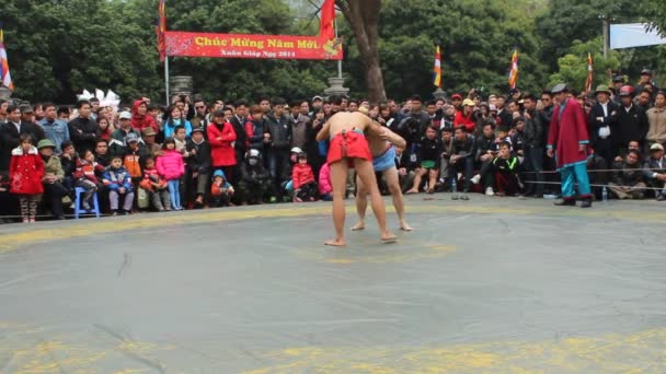 Lutadores competem no wrestling nacional — Vídeo de Stock