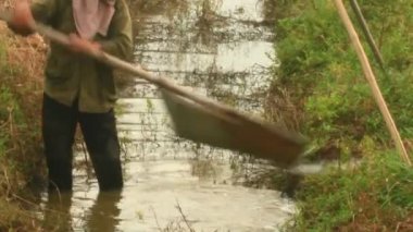 çiftçiler su pirinç tarlaları getir.