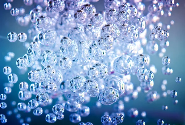 Abstraktní modré a zelené bubliny — Stock fotografie