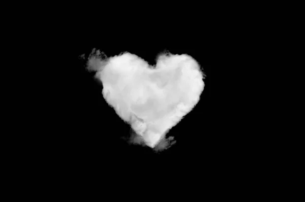 Cloud Shape Heart Black Background Perfect Composition — Stock Photo, Image