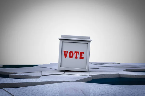 Una Scheda Elettorale Ghiaccio Rotto Che Dimostra Rischio Elezioni Illustrazione — Foto Stock