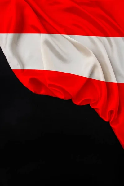Bandera Nacional Color Vertical Del Estado Moderno Austria Doblado Sobre —  Fotos de Stock