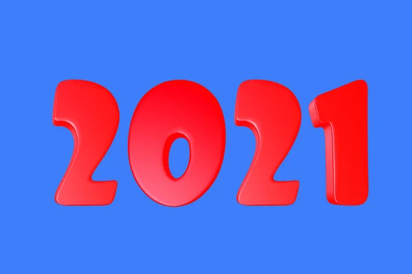 Symbol 2021 Year Different Colors Illustration Rendering Concept New Year — Stock Photo, Image