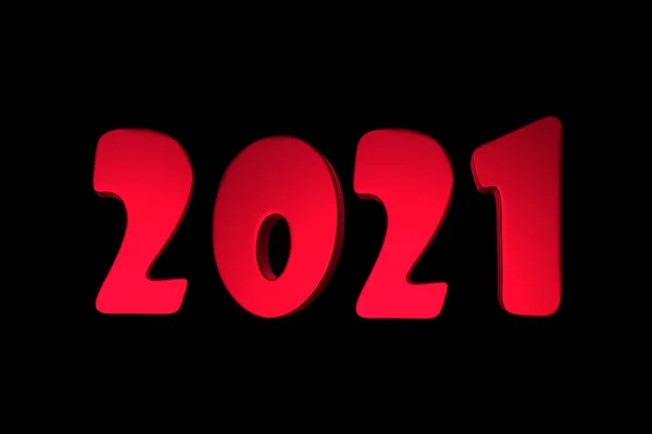 Symbol 2021 Rok Różnych Kolorów Ilustracja Rendering Koncepcja Nowego Roku — Zdjęcie stockowe