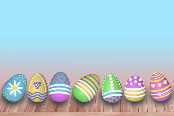 Colored Painted Eggs Rendering Model Background Design Postcards Concept Easter — Stock Photo, Image
